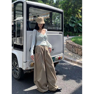 drawstring wide pants