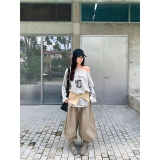 drawstring wide pants