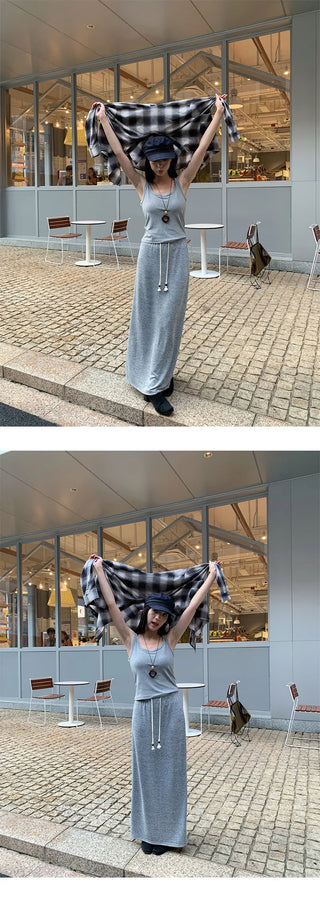 knitted straight skirt