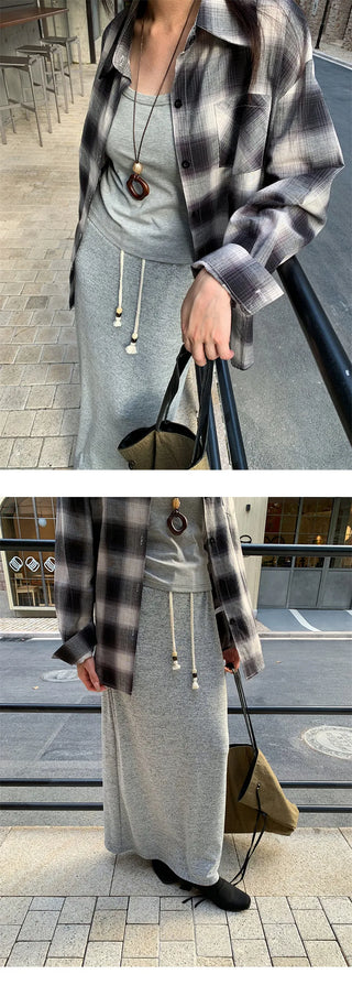 knitted straight skirt