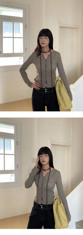 plaid twist sweater