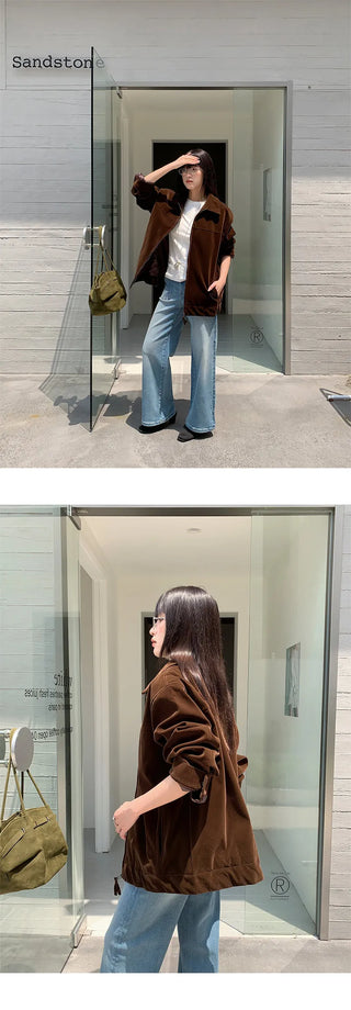 suede deconstructing coat