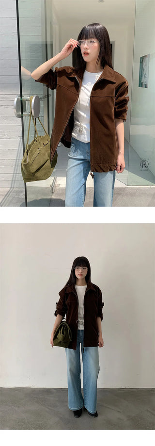 suede deconstructing coat