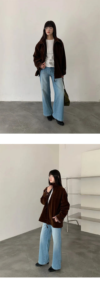 suede deconstructing coat