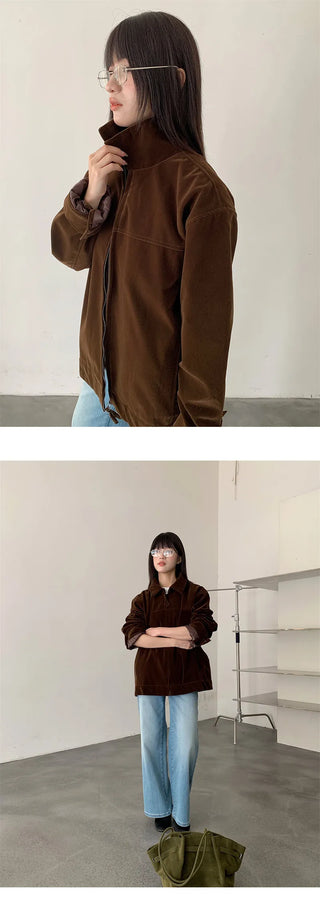 suede deconstructing coat