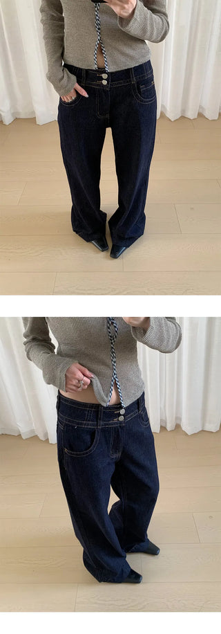 double buckle jeans