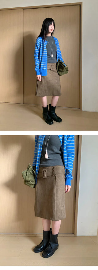 suede midi skirt