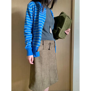 suede midi skirt