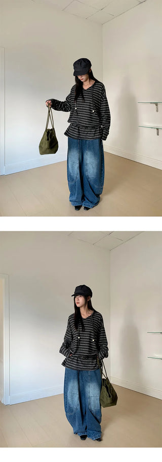 deconstruction wide jeans