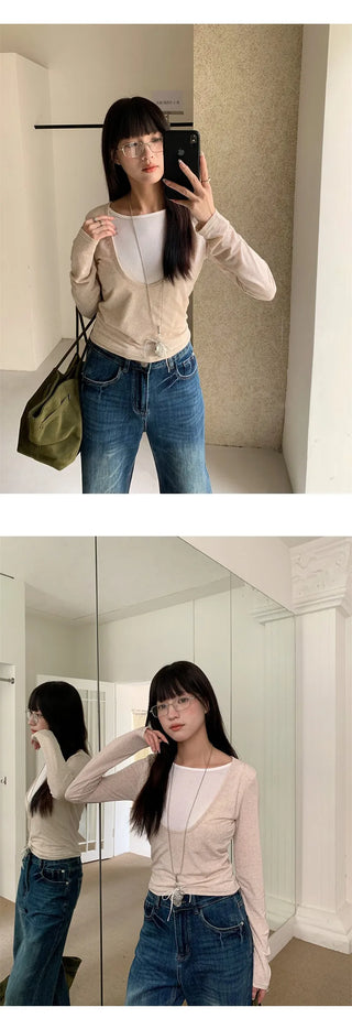 U collar Tops