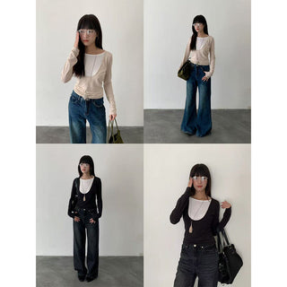 U collar Tops