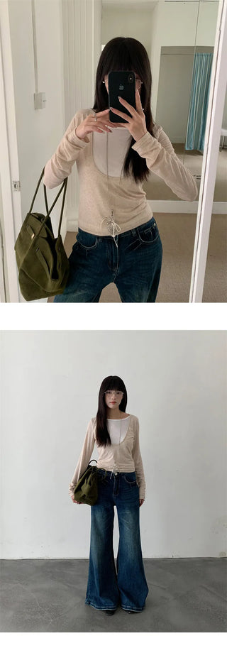 U collar Tops