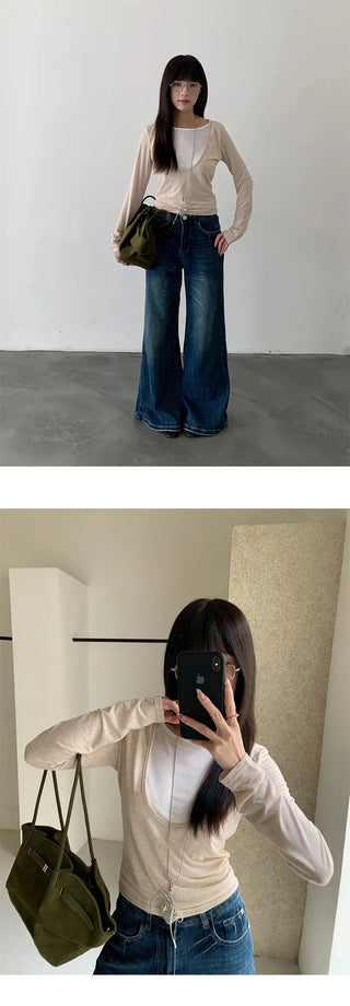U collar Tops