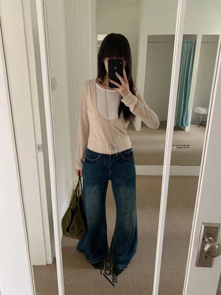 U collar Tops
