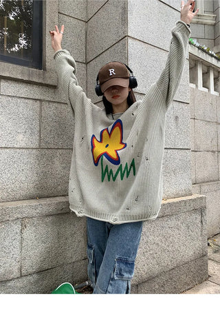 flower print sweater