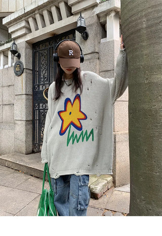 flower print sweater