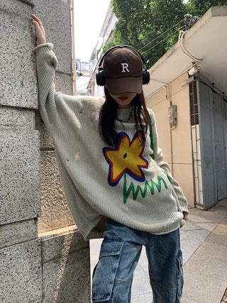 flower print sweater