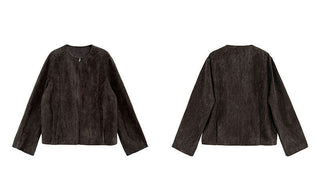 suede short coat