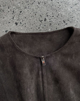 suede short coat