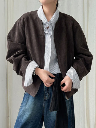 suede short coat