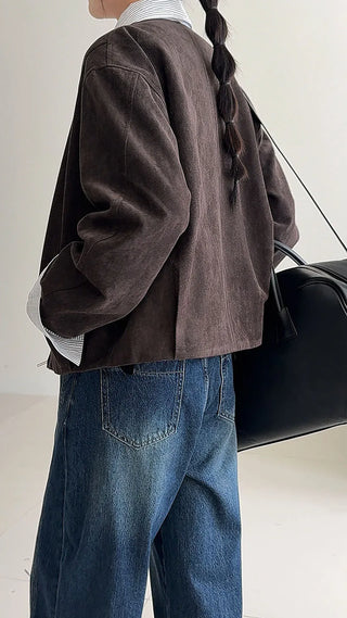 suede short coat