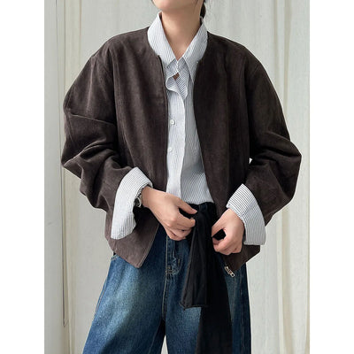 suede short coat