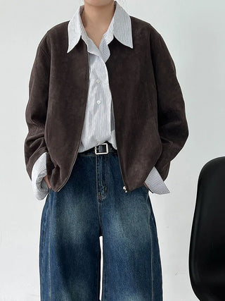 suede short coat