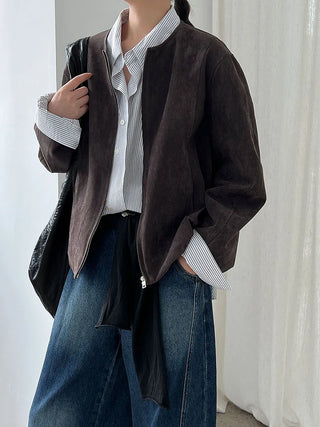 suede short coat