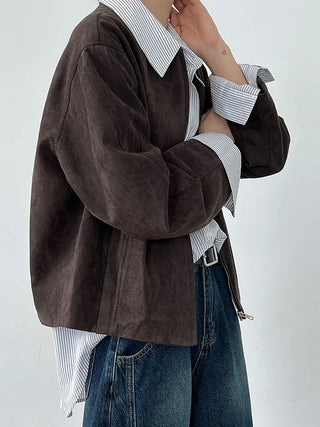 suede short coat
