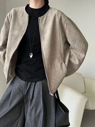 suede short coat