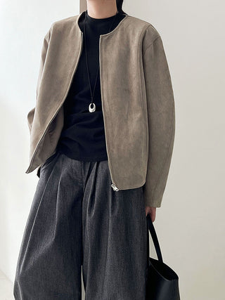suede short coat