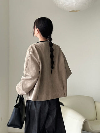 suede short coat