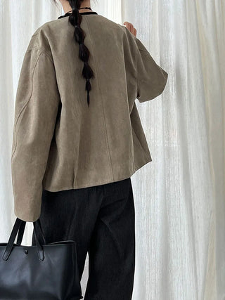 suede short coat