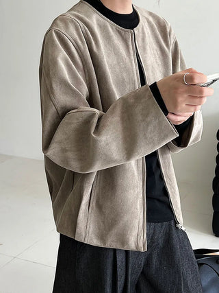 suede short coat