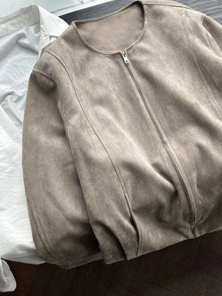 suede short coat