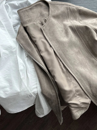 suede short coat