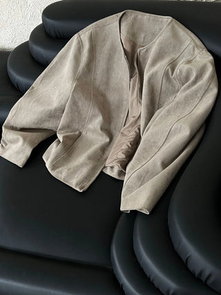 suede short coat