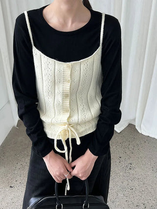 hollow tied vest