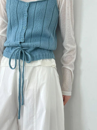 hollow tied vest