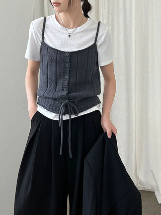 hollow tied vest