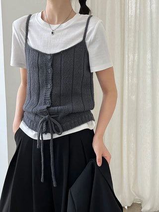 hollow tied vest
