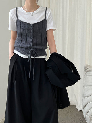 hollow tied vest