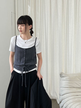hollow tied vest