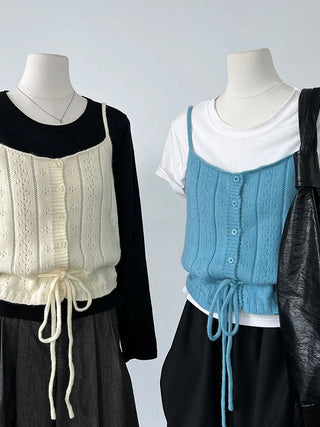 hollow tied vest
