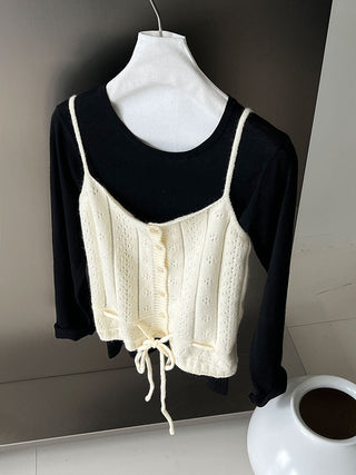 hollow tied vest