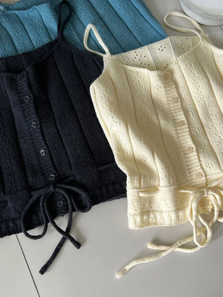 hollow tied vest