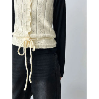 hollow tied vest