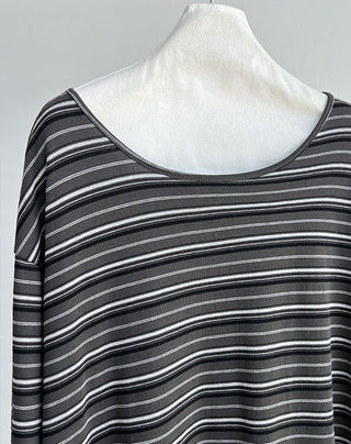 striped lace-up top