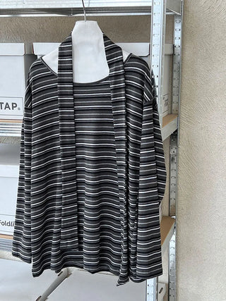 striped lace-up top