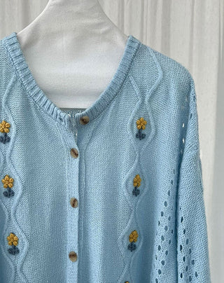 flower crochet cardigan